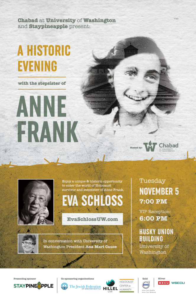 A Historic Evening With Eva Schloss Stepsister Of Anne Frank